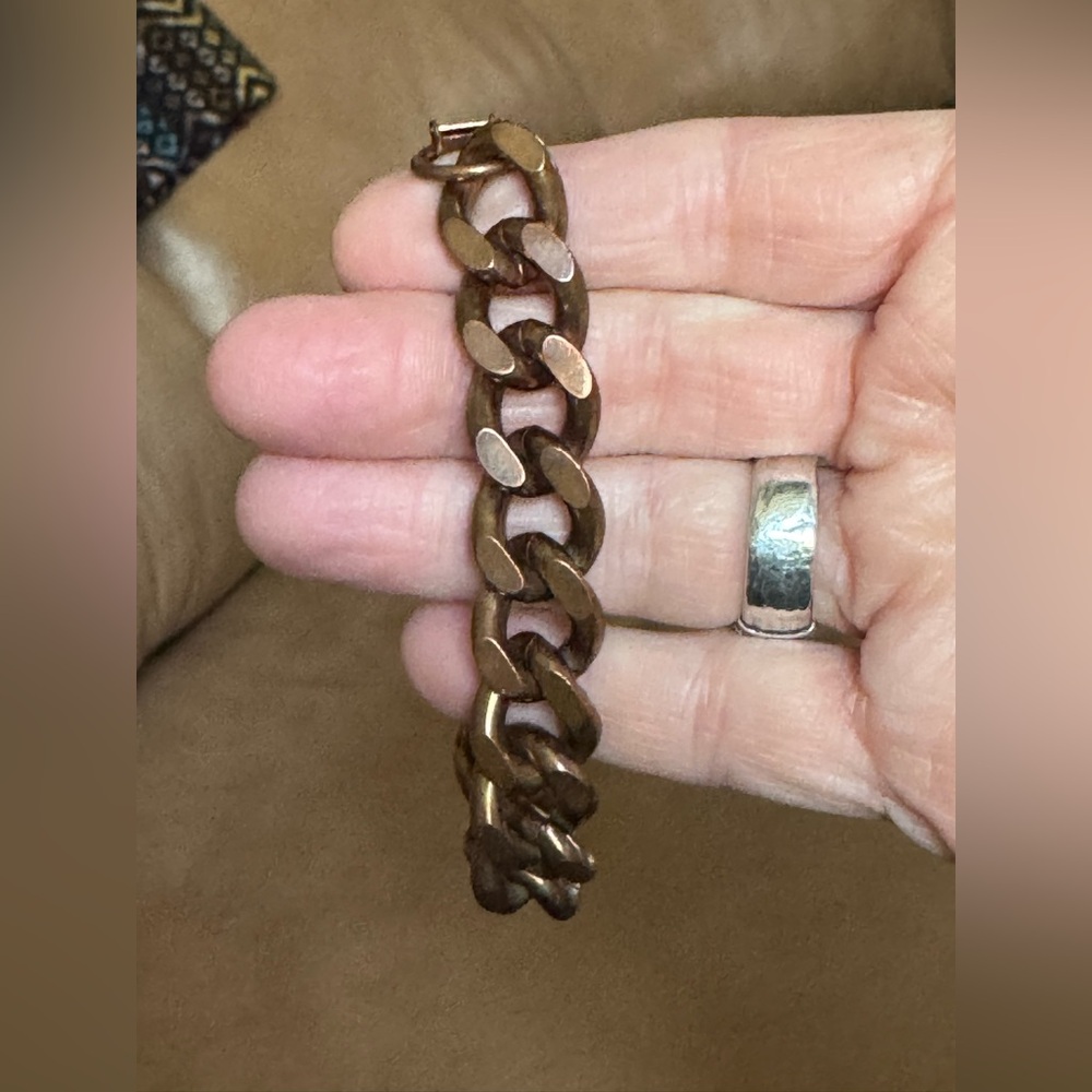 Chunky Solid Copper Link Bracelet. - image 1